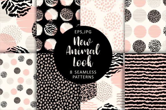 8 Abstract Geometric Animal Patterns Graphic Patterns By Nadia Grapes
