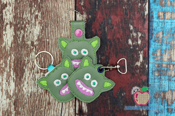 Angry Monster ITH Snaptab Keyfob Design Backgrounds Embroidery Design By embroiderydesigns101