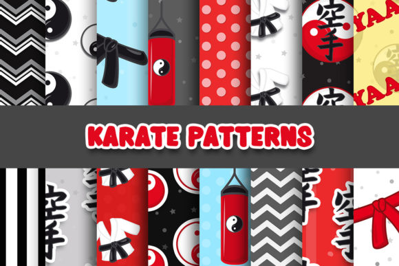 Karate Digital Papers Patterns Graphic Patterns By Grafixeo