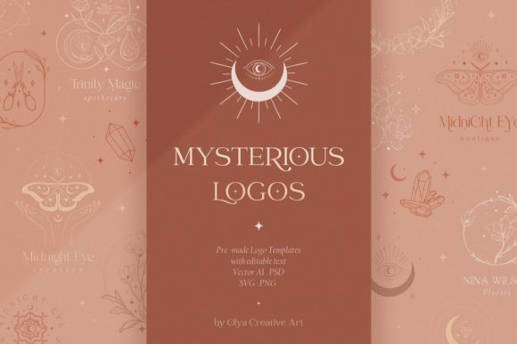 Logo Templates Collection ~ Mystic. Moth Gráfico Logos Por Olya.Creative