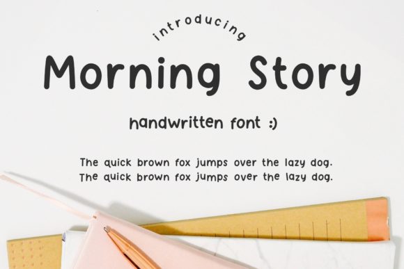 Morning Story Script & Handwritten Font By Jyllyco