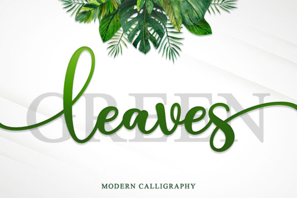 Green Leaves Script & Handwritten Font By Sakha Design