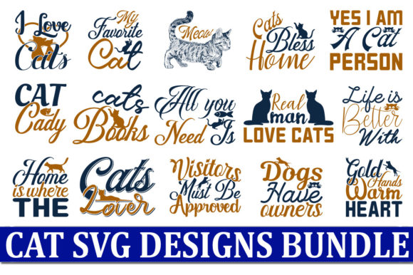 20 Cat Quotes Designs Bundle Gráfico Plantillas de Impresión Por CreativeDesigner