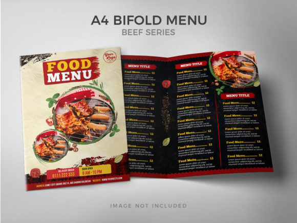 A4 Bifold Restaurant Food Menu Template Graphic Print Templates By Tebha Workspace
