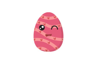 Easter Kawaii Egg Pink Cute Vector Gráfico Ilustrações para Impressão Por goodcicadaid