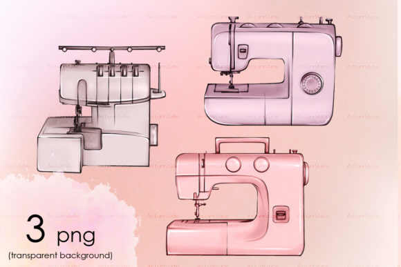 Sewing Lover Clipart, Machine Clipart Graphic Objects By arctiumstudio
