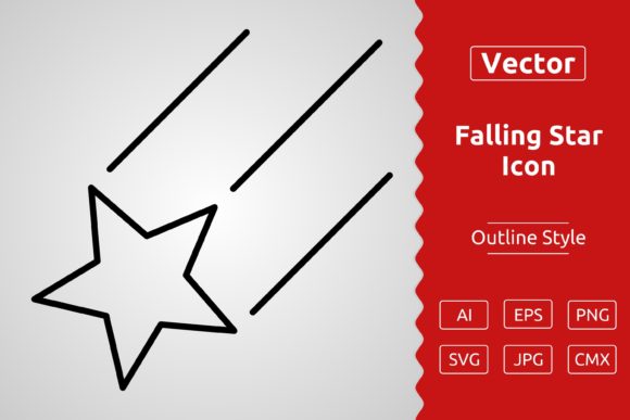 Vector Falling Star Outline Icon Design Illustration Icônes Par Muhammad Atiq