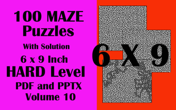100 Maze Puzzle Hard 6x9 PDF PPTX Vol 10 Grafik KDP-Interieurs Von Seven Elephant