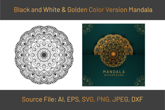 Coloring, Black and White Mandala Grafik Ausmalseiten & Malbücher Von graphicsign58
