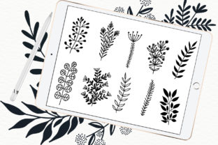 Doodle Leaves Procreate Stamp Brushes Illustration Pinceaux Par SassyDesign 3