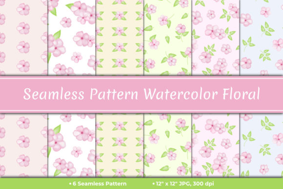 Seamless Pattern Watercolor Floral Grafica Motivi di Carta Di semu creative
