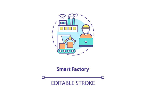 Smart Factory Concept Icon Gráfico Ícones Por bsd studio