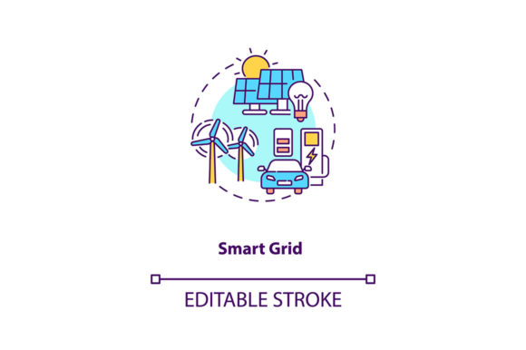 Smart Grid Concept Icon Gráfico Ícones Por bsd studio