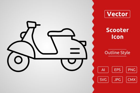 Vector Electric Scooter Outline Icon Design Graphic Icons By Muhammad Atiq