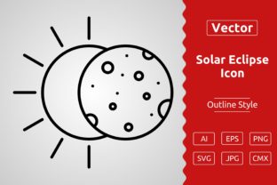 Vector Solar Eclipse Outline Icon Design Illustration Icônes Par Muhammad Atiq