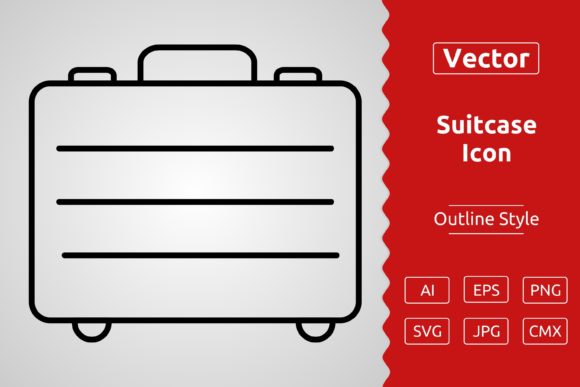 Vector Suitcase Outline Icon Design Graphic Icons By Muhammad Atiq