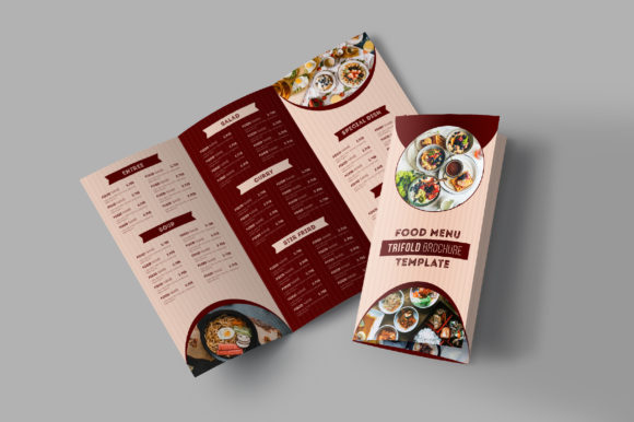 Food Menu Trifold Brochure Graphic Print Templates By Raw Vector