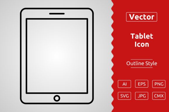 Vector Tablet Outline Icon Design Graphic Icons By Muhammad Atiq