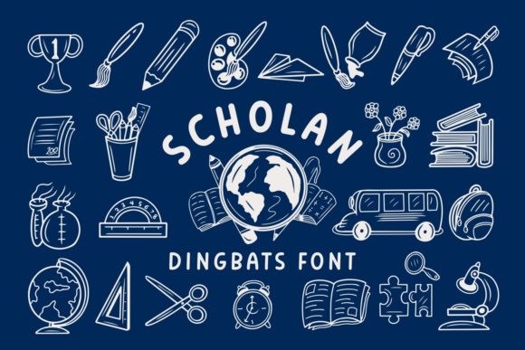 Scholan Dingbats Fonts Font Door Dito (7NTypes)