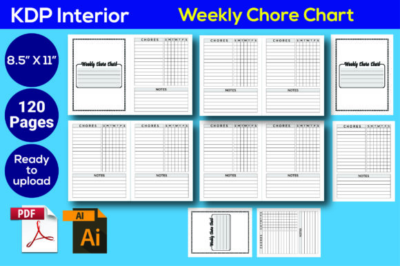 Weekly Chore Chart KDP Interior Graphic KDP Interiors By Iqra Graphics Design
