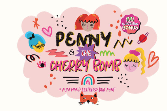 Penny & the Cherry Bomb Display Font By Blue Robin Design Shop