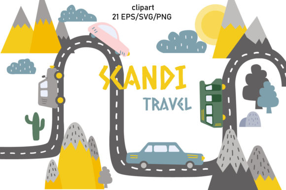 Scandinavian Clipart, Travel Clipart SVG Graphic Illustrations By SleptArt