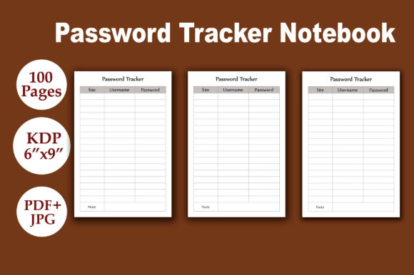 Password Tacker Notebook- KDP Interior Graphic KDP Interiors By Graphichut21