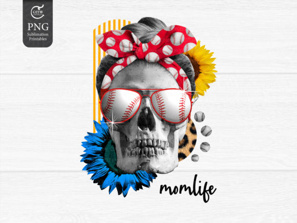 Baseball Mom Life Leopard Skull Collage Graphic Crafts By Feelplus Creator