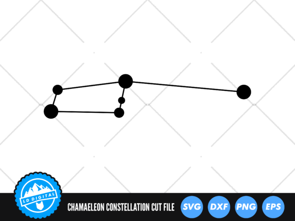 Chamaeleon Star Constellation SVG Gráfico Manualidades Por lddigital