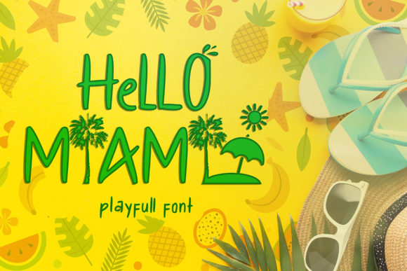 Hello Miami Display-Schriftarten Schriftart Von yogaletter6