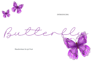 Butterfly Skript-Schriftarten Schriftart Von PAYJHOshop 1