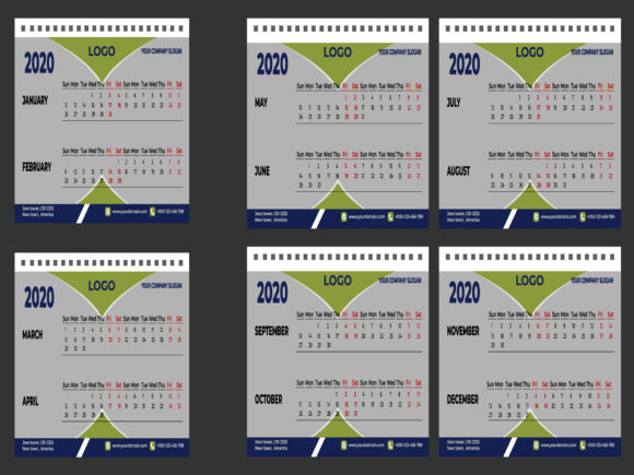Desk Table Calender Design 2020 Graphic Print Templates By majedul2021