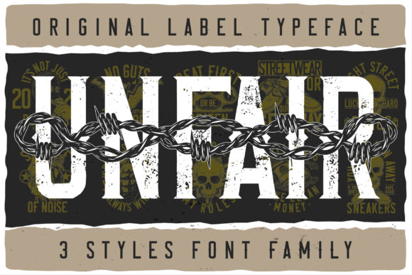 Unfair Sans Serif Font By Vozzy Vintage Fonts And Graphics