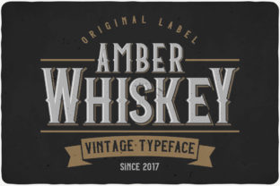 Amber Whiskey Display Font By Vozzy Vintage Fonts And Graphics 1