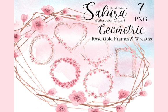 Spring Wreath Clipart, Rose Gold Frame Graphic Objects By KARIMZA illustrations