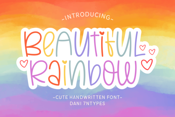 Beautiful Rainbow Font Display Font Di Dani (7NTypes)