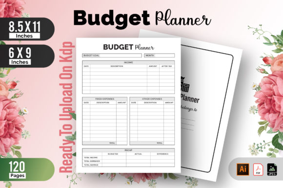 Budget Planner-Kdp Interior Gráfico Interiores KDP Por Raw Vector