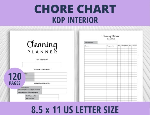 Chore Chart Cleaning Planner KDP Graphic KDP Interiors By PrintablesCC
