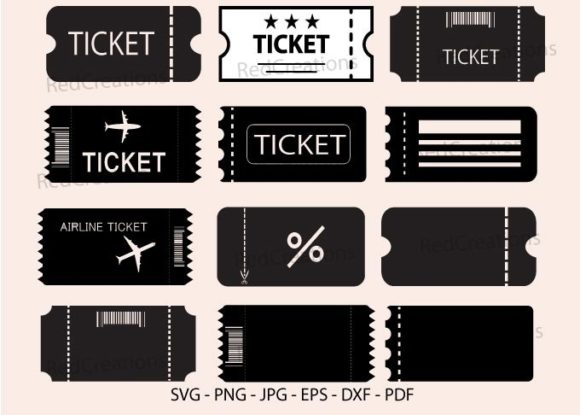 Ticket Outline Svg, Prize, Raffle Graphic Crafts By RedCreations