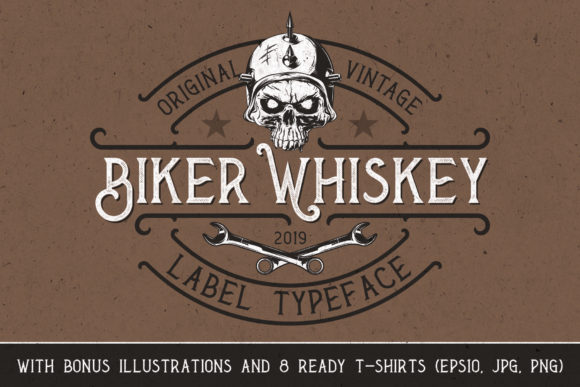 Biker Whiskey Display Font By Vozzy Vintage Fonts And Graphics