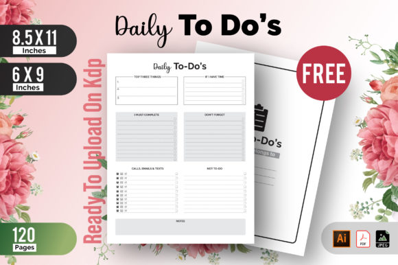 Kdp Interior Daily to Do List Planner Graphic KDP Interiors By Raw Vector