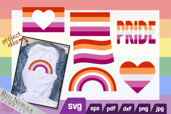 Lesbian Flag LGBTQ Pride Clipart Grafik Plotterdateien Von RedNebulaDigital