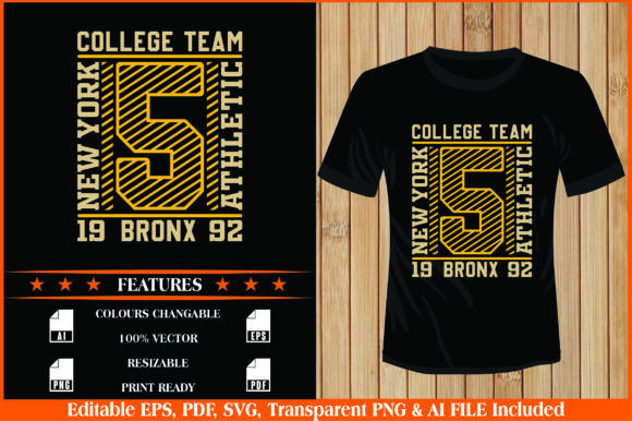 T-shirt Design: College Team New York Graphic T-shirt Designs By tarekarts99