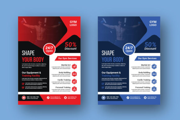Fitness Gym Corporate Agency Flyer Graphic Print Templates By Mk_Studio