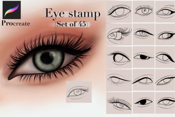 Procreate Eye Stamp Brushes Graphic Brushes By Black Satan Draws