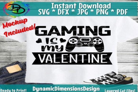 Gaming is My Valentine Grafik T-shirt Designs Von Dynamic Dimensions