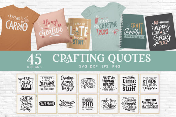 45 Crafting Quotes Bundle  Graphic Crafts By peachycottoncandy