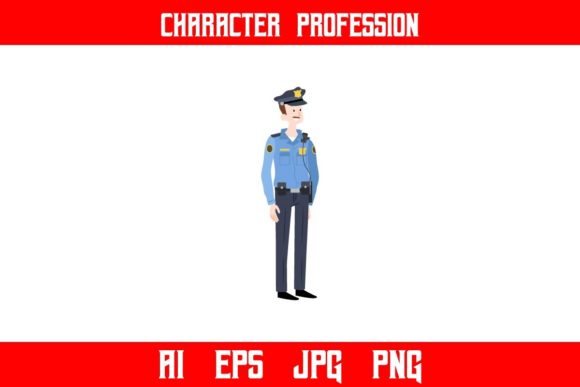 Senior Police Professions Character Graphic Illustrations By TheChiliBricks