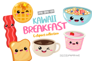 Kawaii Breakfast Graphic Illustrations By DIPA Graphics 1