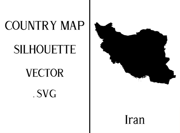 Iran Map Silhouette Svg Graphic Crafts By Mappingz